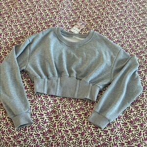 HALARA Gray Cropped Sweatshirt